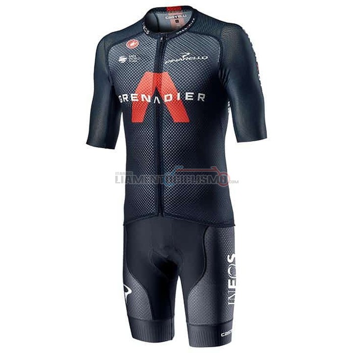 Abbigliamento Ciclismo Ineos Grenadiers Manica Corta 2021 Spento Blu